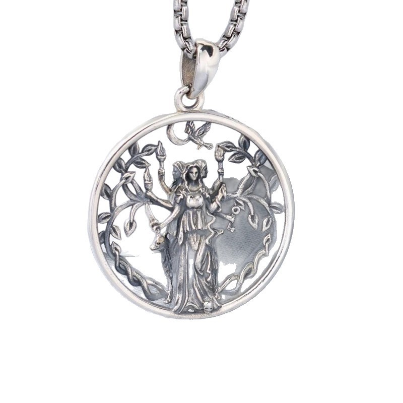 Retro Natural Goddess Tree Of Life Pendant Necklace