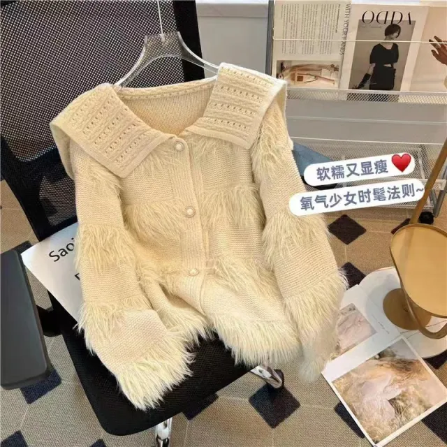 Sweater Coat For Women Autumn And Winter Mink Fur Apricot - Shop at LoveMi