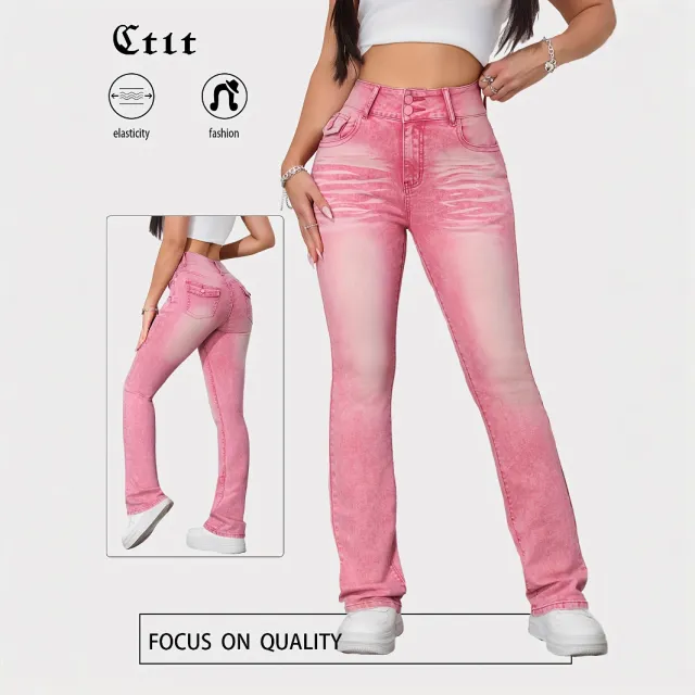 High elasticity Colorful Candy Colored Jeans Pink - Shop at LoveMi