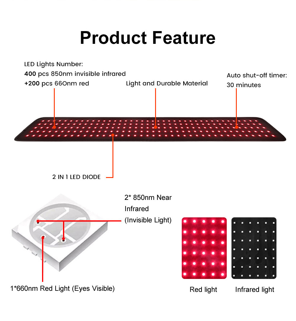 Red Light Belt Physiotherapy Instrument Infrared Knee Pad Shoulder Waist Leg — foto 4