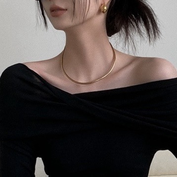Off-neck Twisted Shoulder-baring Sweater Women
