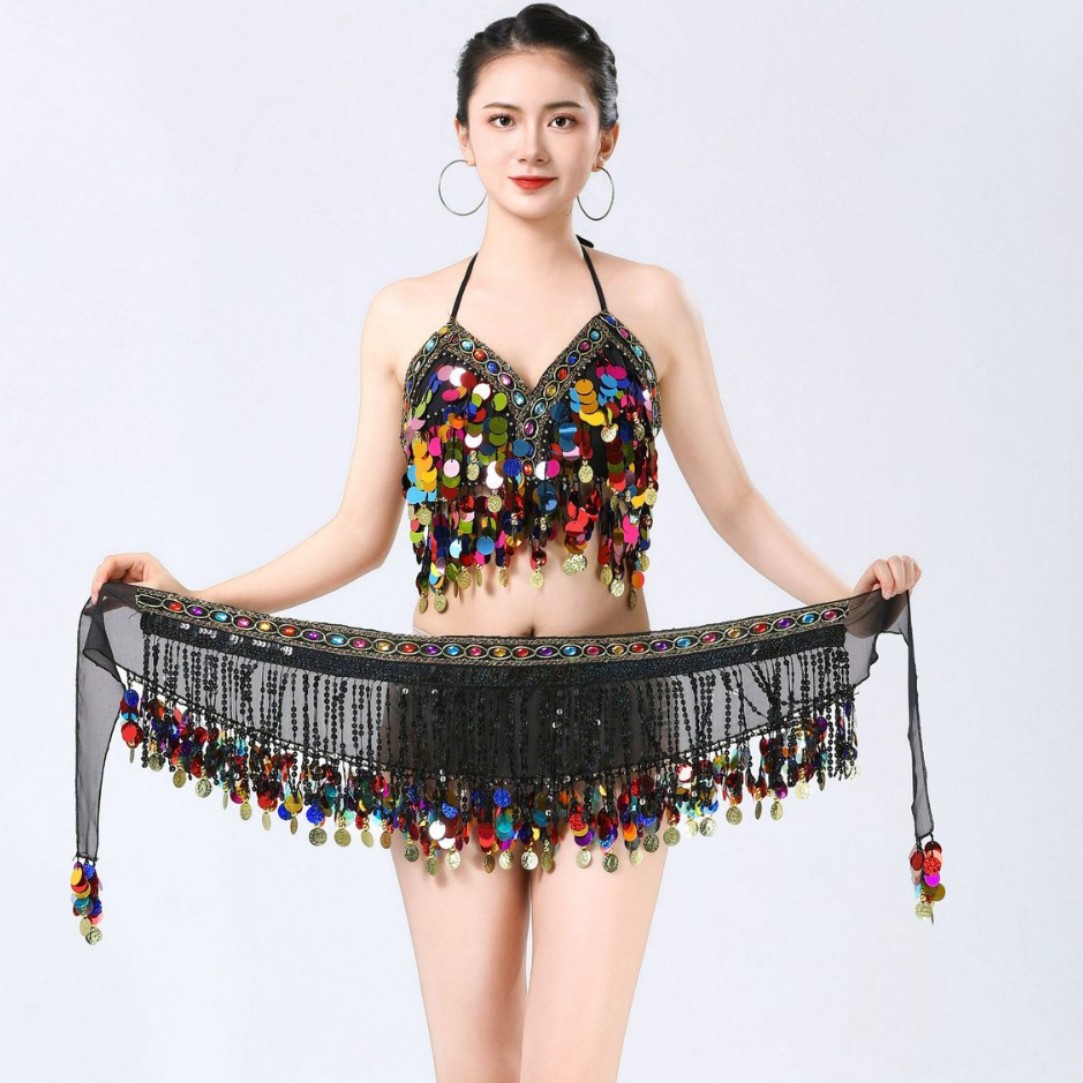 Belly Dance Waist Chain Hip Scarf Sequin Tassel