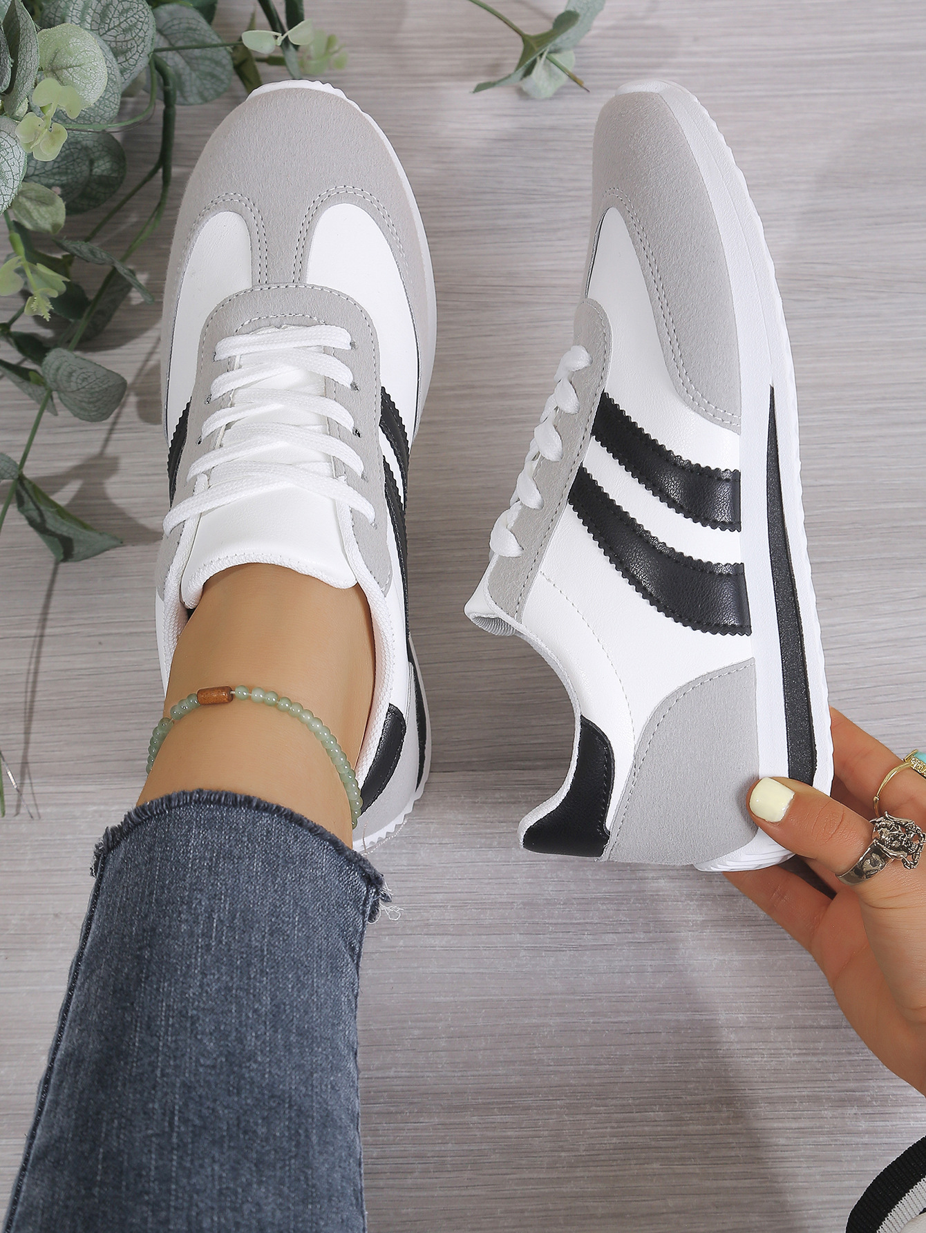 Women's Lace-Up Sneakers – back view