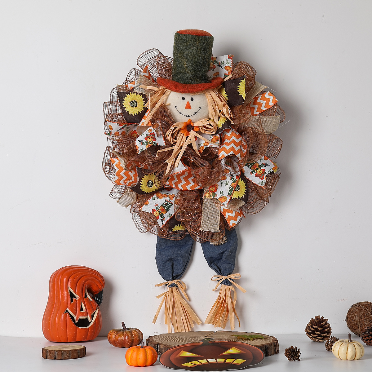 Title 3, Thanksgiving Garland Simulation Scarecrow Wall ...