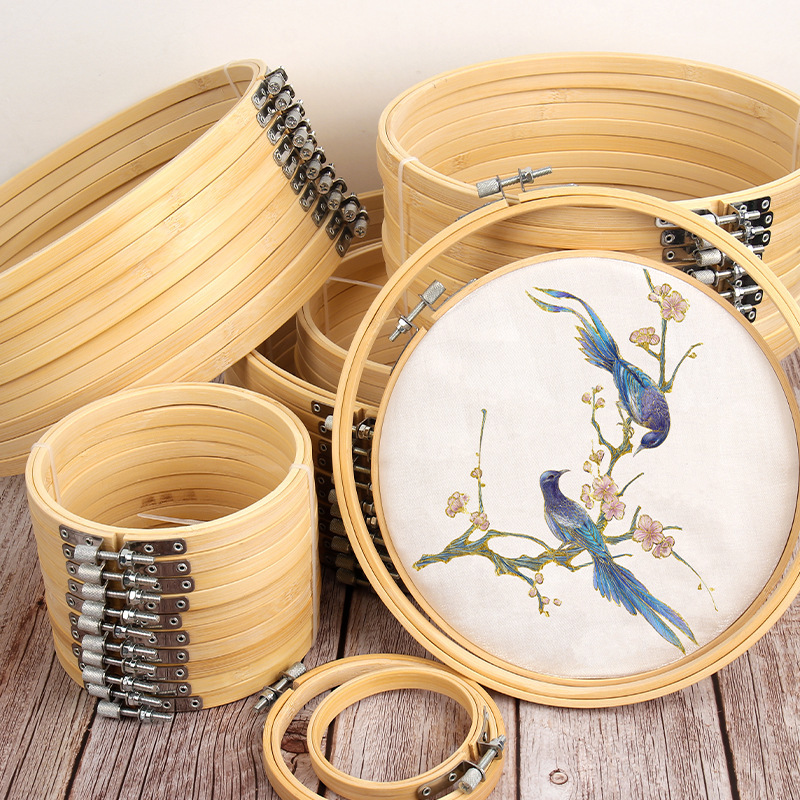 Round Bamboo Embroidery Hoop Sewing Tool — image 1