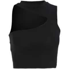 Women's Halter Sleeveless Vest - Black - View 1