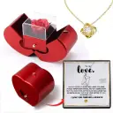 Personalized Flip Envelope Pendant Creative Gift Stainless-steel Jewelry Apple-box Set view 2