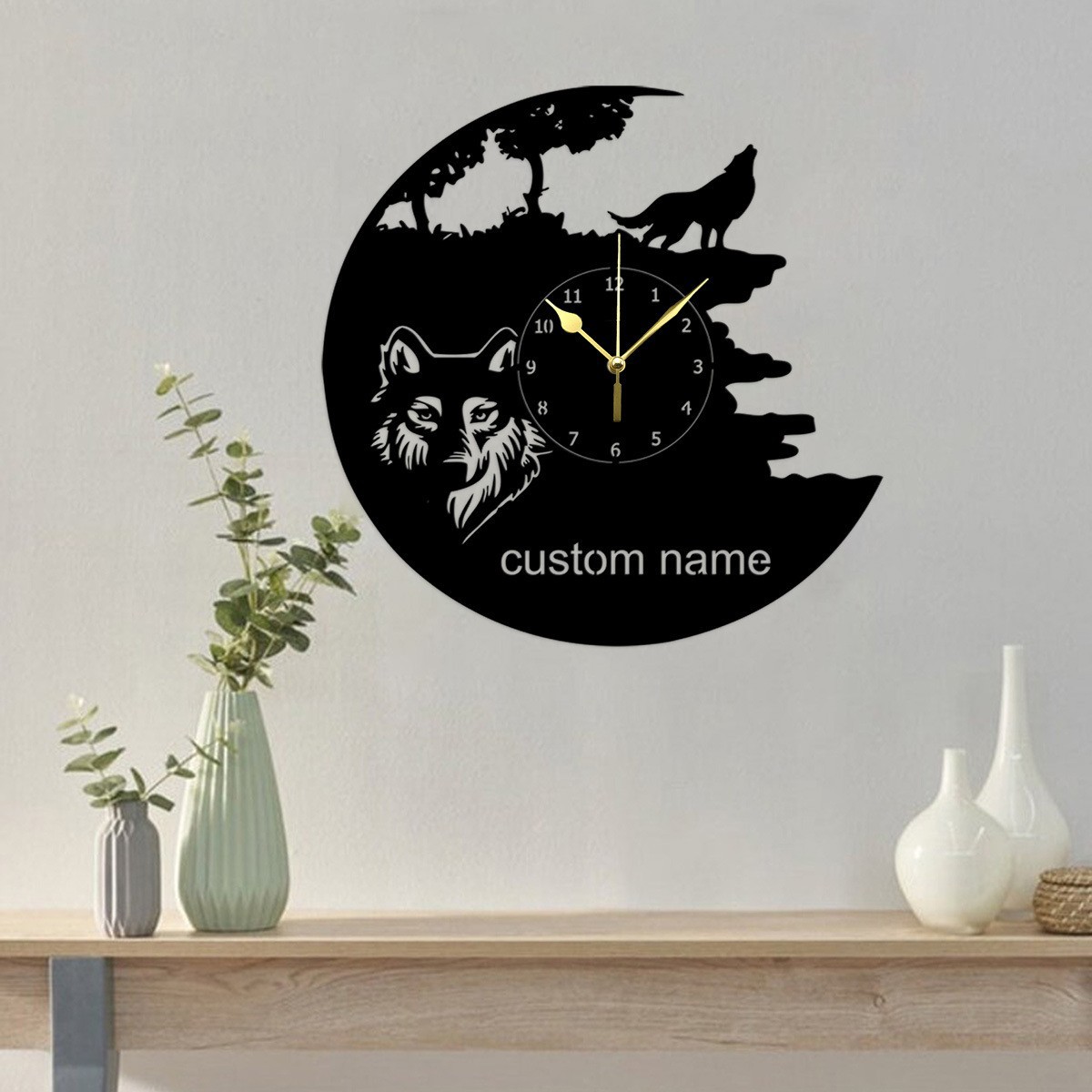 Title 5, Black Wrought Iron Animal Hollow Silhouette Wol...