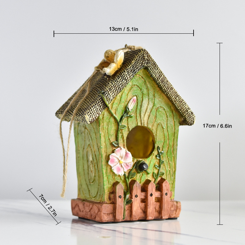 Rustic Birdhouse Outdoor Garden Decoration Bird Nest Sculpture Courtyard Ornament