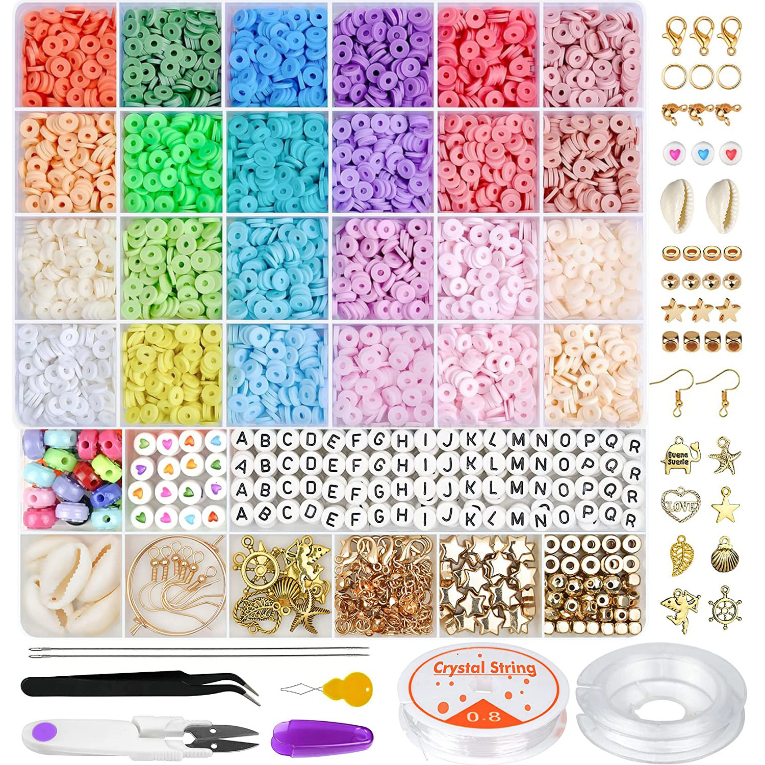 Title 1, 6000 PCs Clay Beads Suit Polymer Clay Tube Piec...