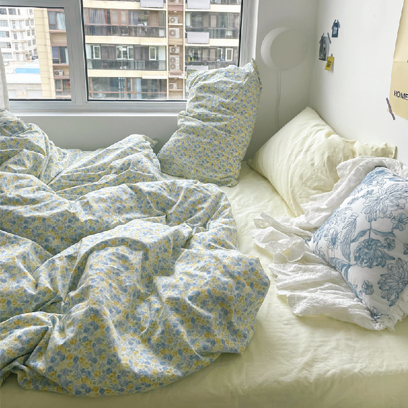 Retro French Flower Cotton Four-piece Set