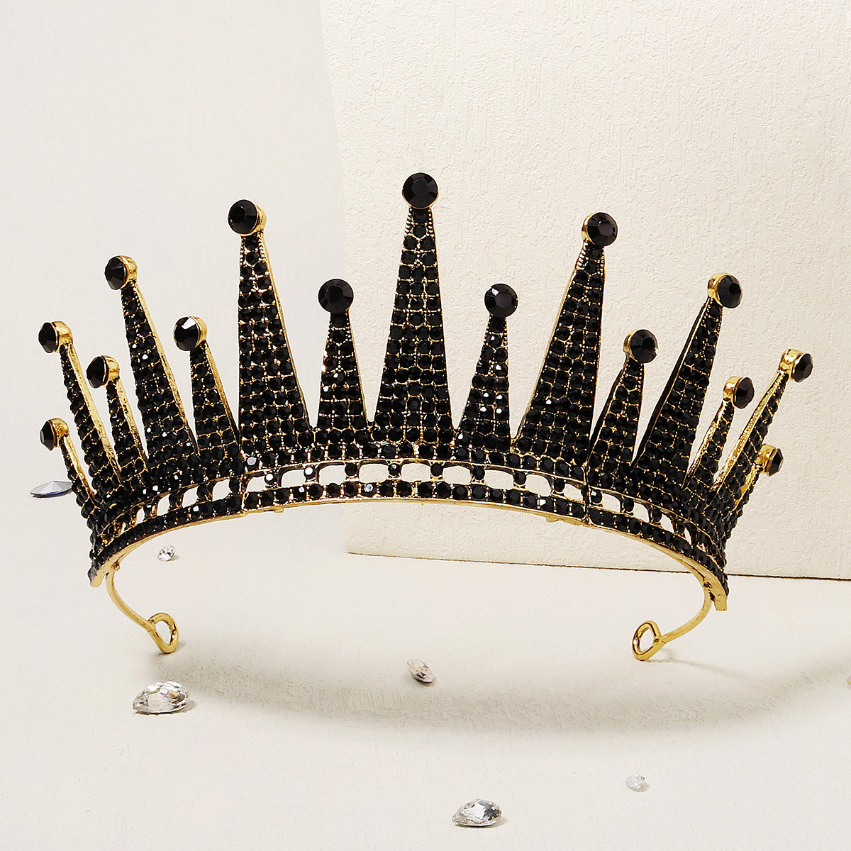 Dark High-end Alloy Rhinestone Crownstylish Headpiece — foto 2
