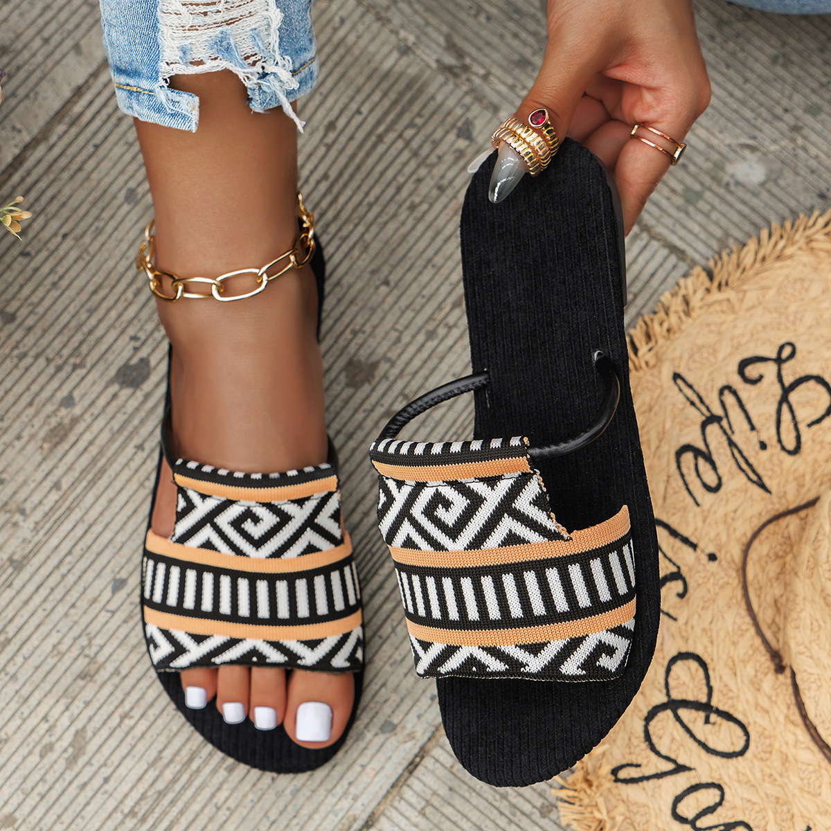 Flip Flops Flat Beach Sandals Womens Slide Sandals