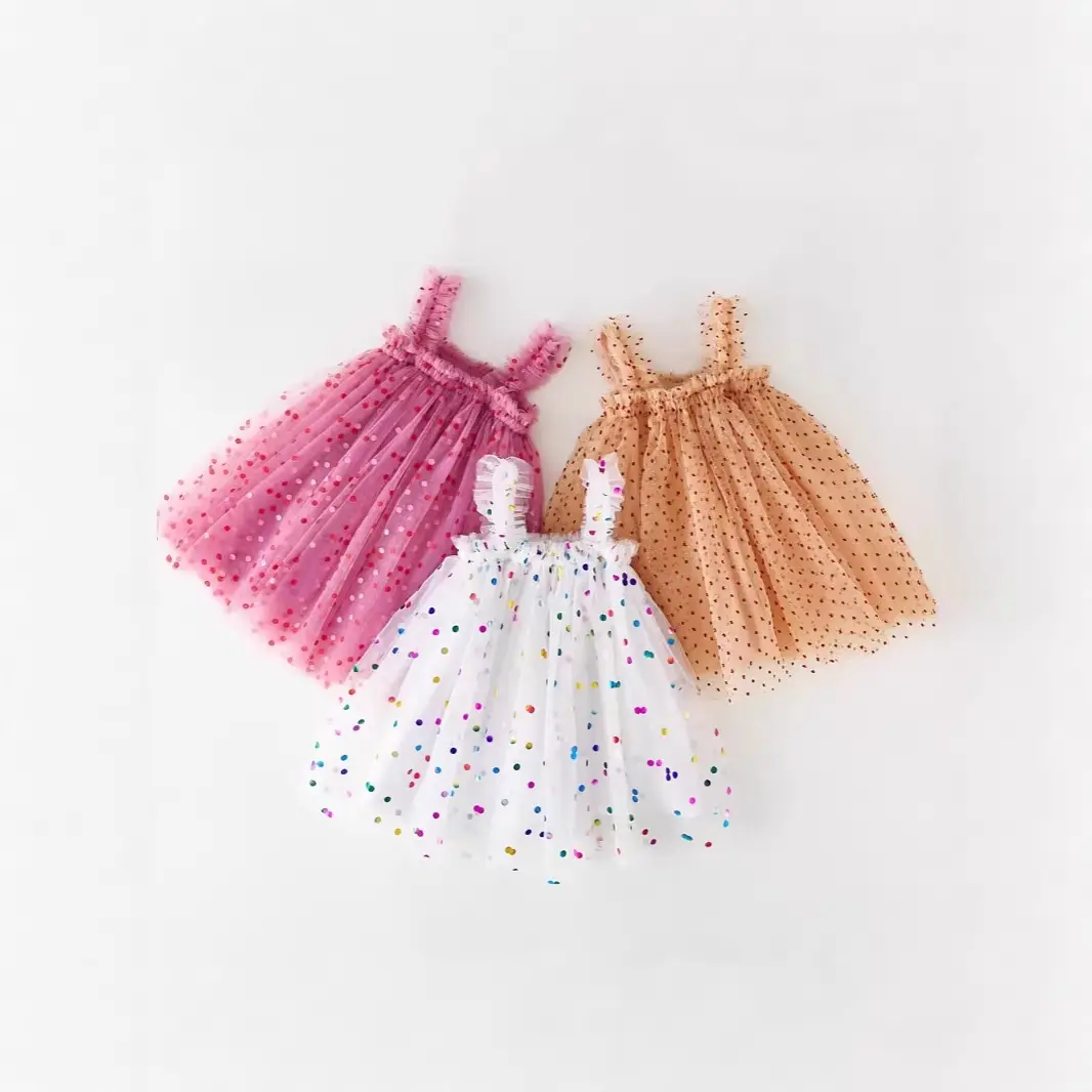 Girls Lace-trimmed Strap Tutu Dress