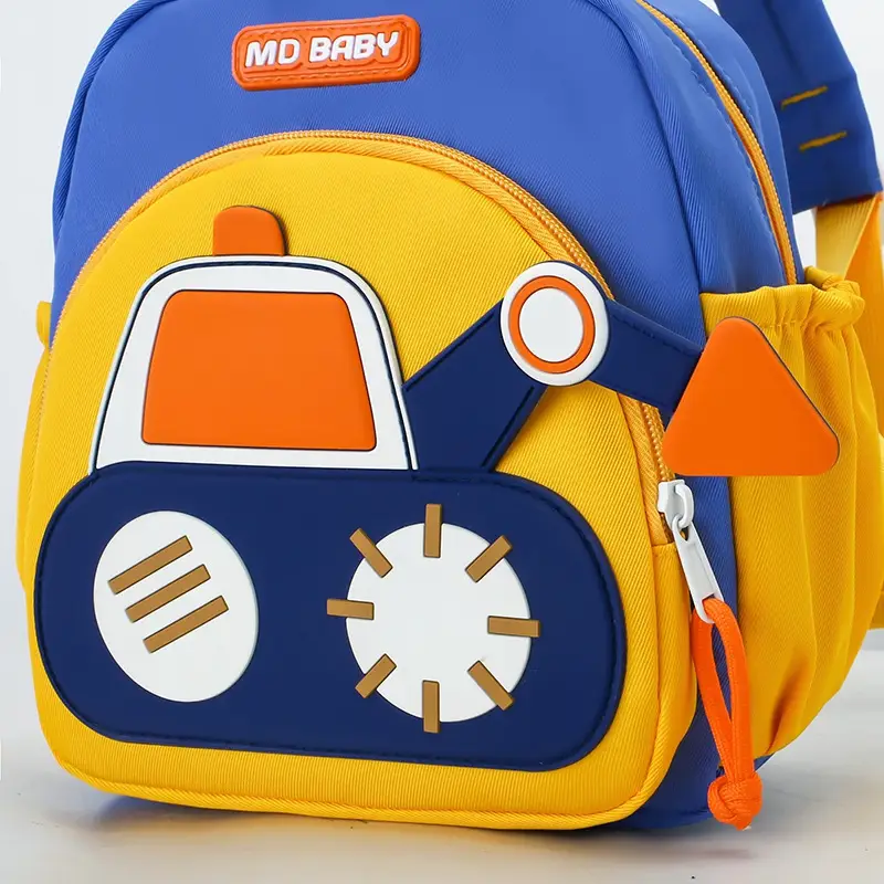 Cute Childrens Backpack Early Education Little Excavator Casual Shoulder Bag