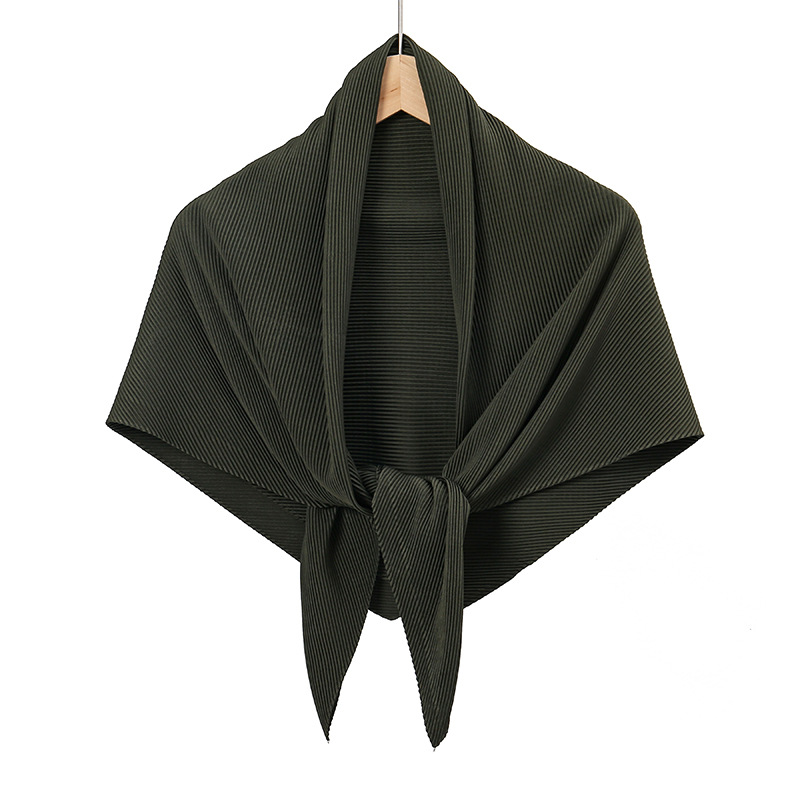 Solid Color Satin Crumpled Large Kerchief Fashion Scarf
