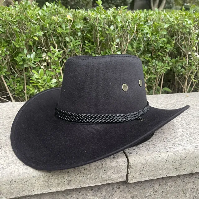 Woolen Hat Suede Western Denim Top Hat Black - Shop at LoveMi