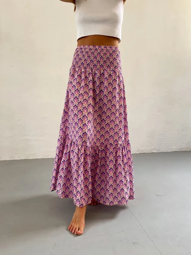Summer Plant Flower New Pleated Skirt Female Purple - Shop at LoveMi