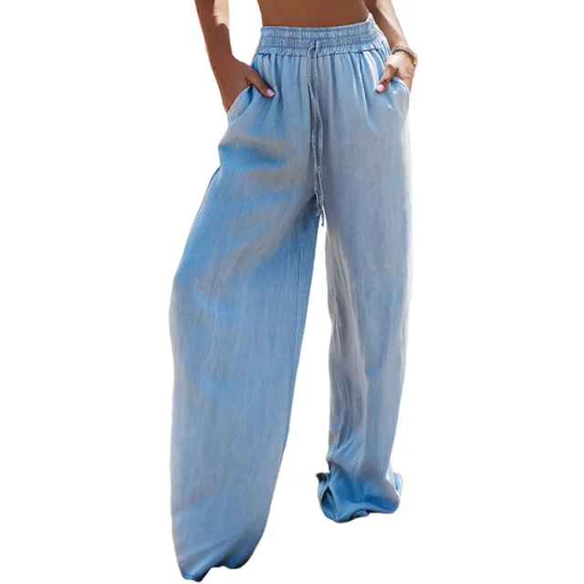 Women's Loose High Waist Wide Leg Jeans Blue - Shop at LoveMi