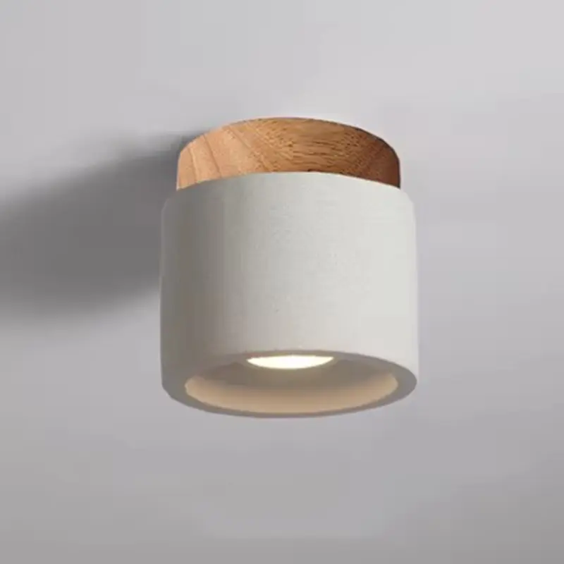 Cement Japanese-style Log Silent Corridor Ceiling Lamp
