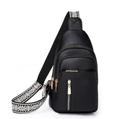 Retro Easy Matching Pu Messenger Bag Casual Fashion - Black - View 1
