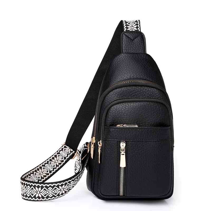 Retro Easy Matching Pu Messenger Bag Casual Fashion - Black