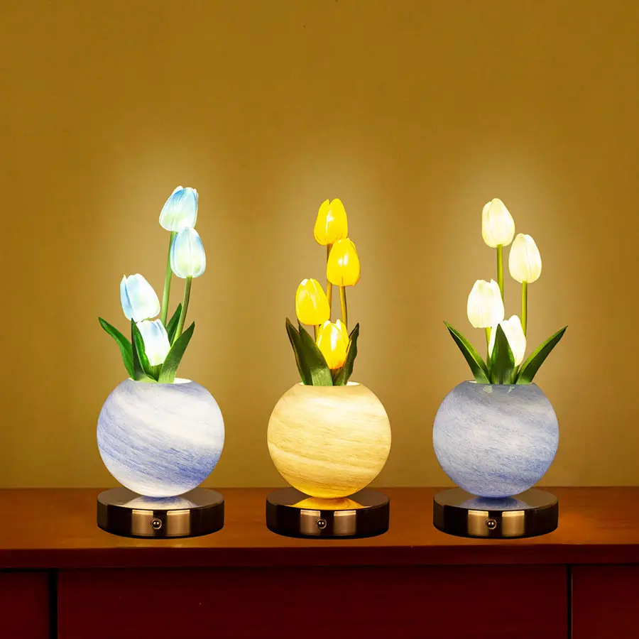 LED Tulip Planet Night Light Bedroom Decorative