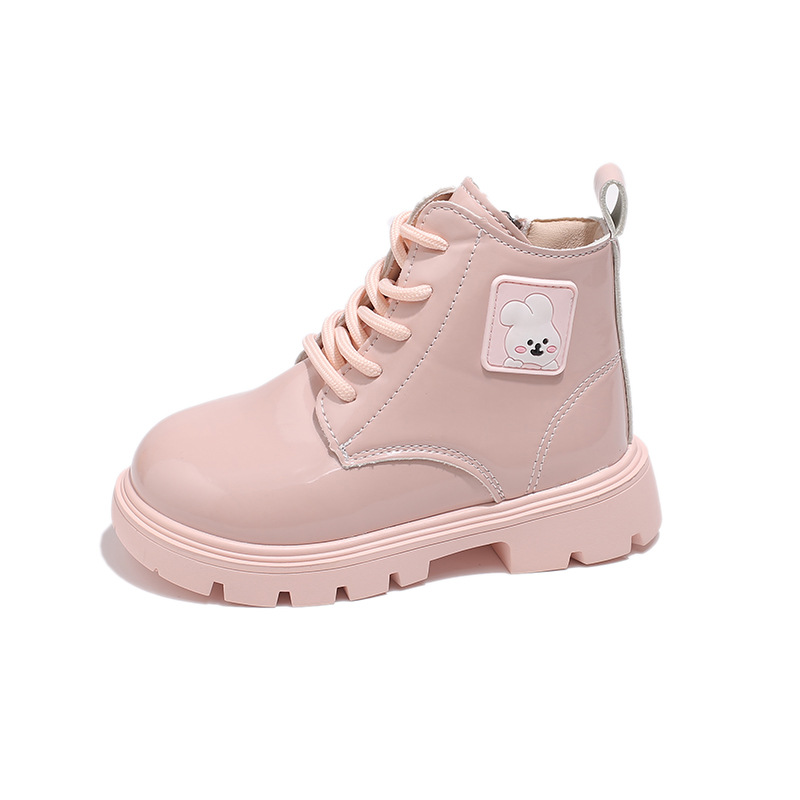 Children's Leather Boots Patent Leather Card Boy Cute