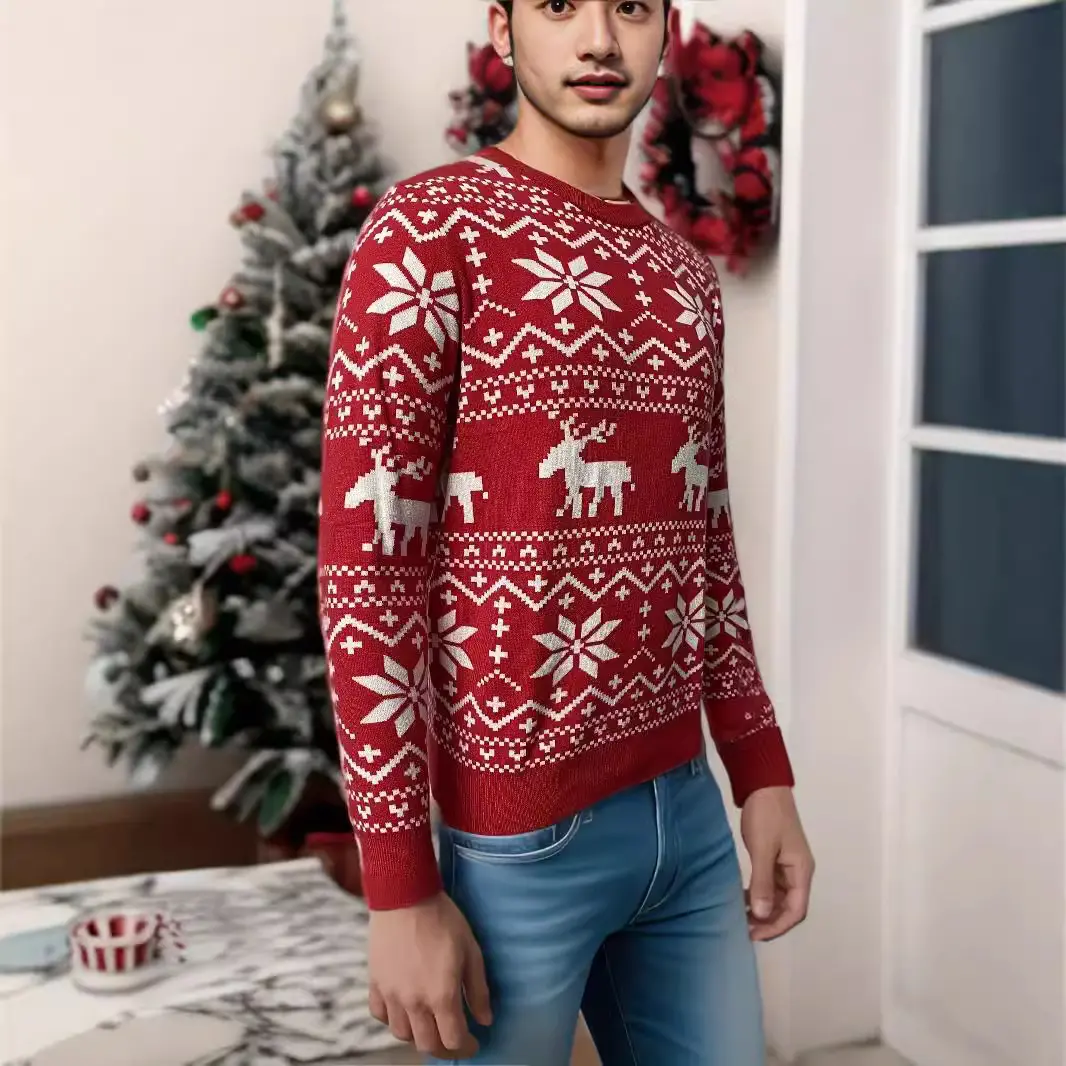 Women's Christmas Round Neck Loose Long Sleeves