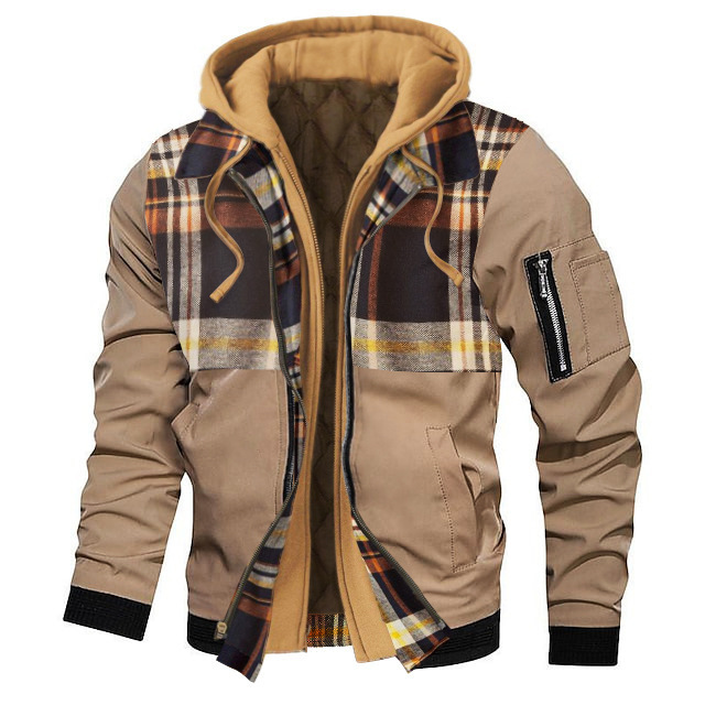 Autumn And Winter Thick Plus Size Men's Solid Color Hooded Jacket - Picture 19 of 24