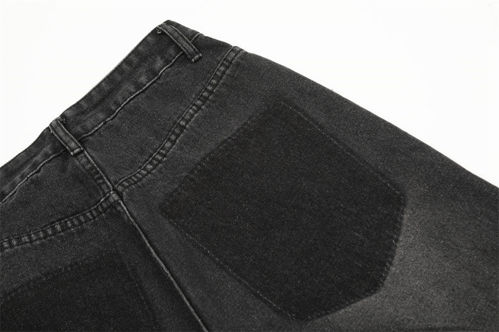 Pocket Design Loose Denim Straight-leg Trousers Men