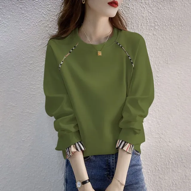 Thin Cotton Sweater Women's Korean style Hooded Loose Pure Version Army Green - Shop at LoveMi