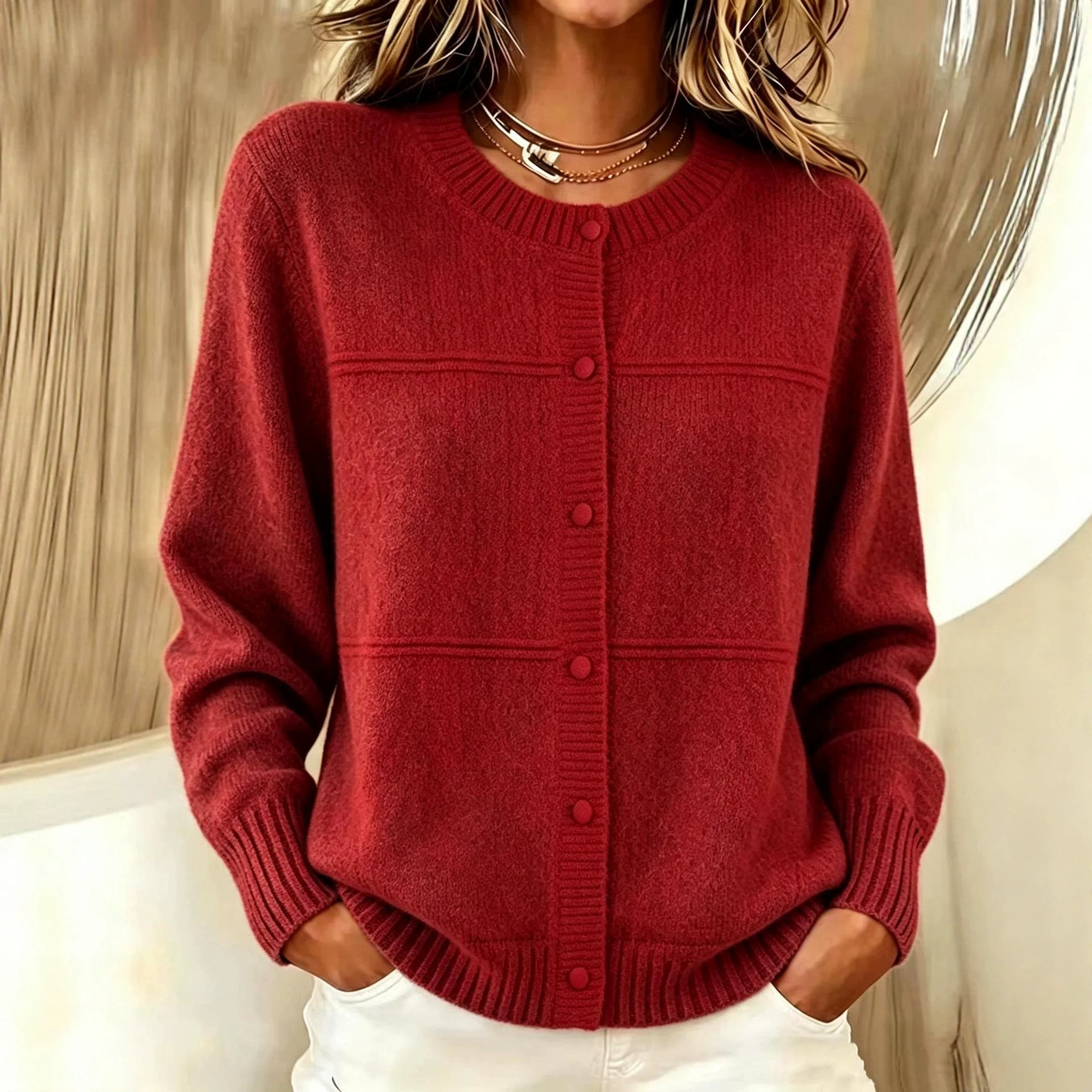 Women’s Long-Sleeve Knit Cardigan