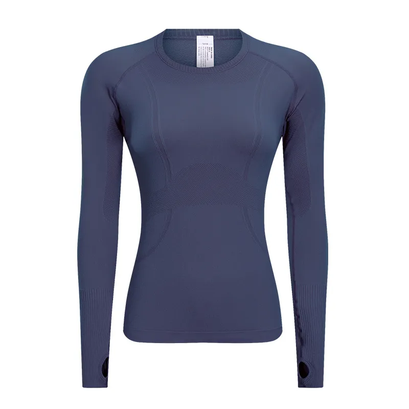 Breathable Exercise Top Women's Stretch Slim-fit Yoga Wear - Light Purple Gray