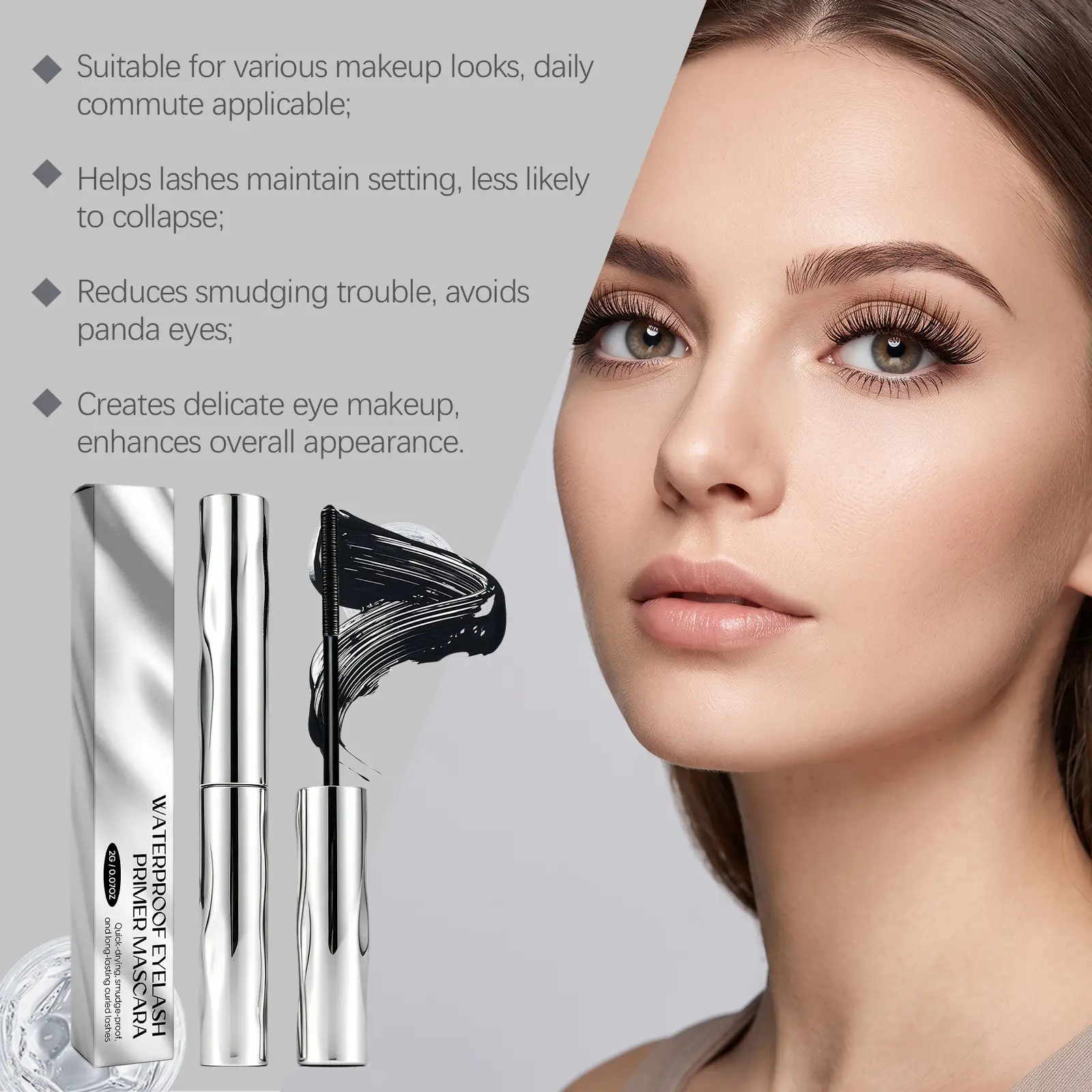 Waterproof Curling Black Mascara With A Lightweight Natural Texture
