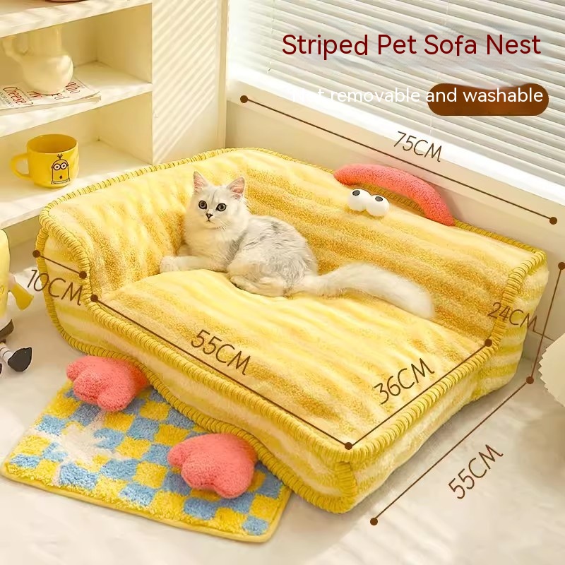 Striped Pet Sofa Nest