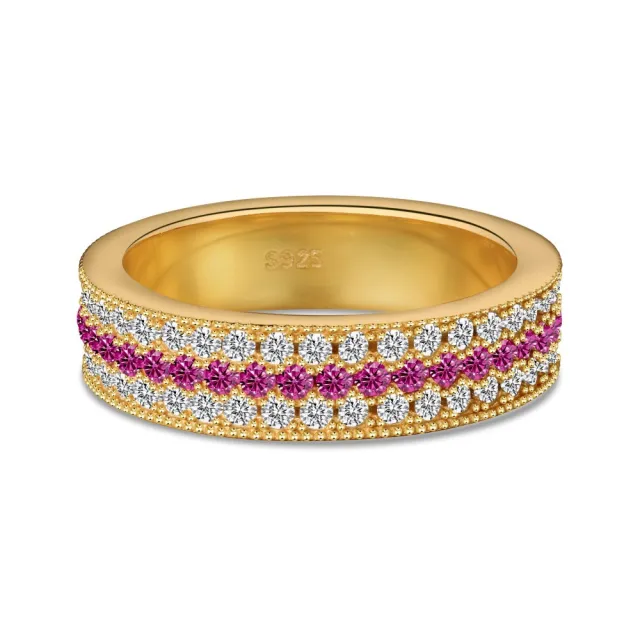 Sterling Silver Ring For Women Light Luxury Gang Drill Rose Red Inlaid Zircon High grade Closed Gold - Shop at LoveMi