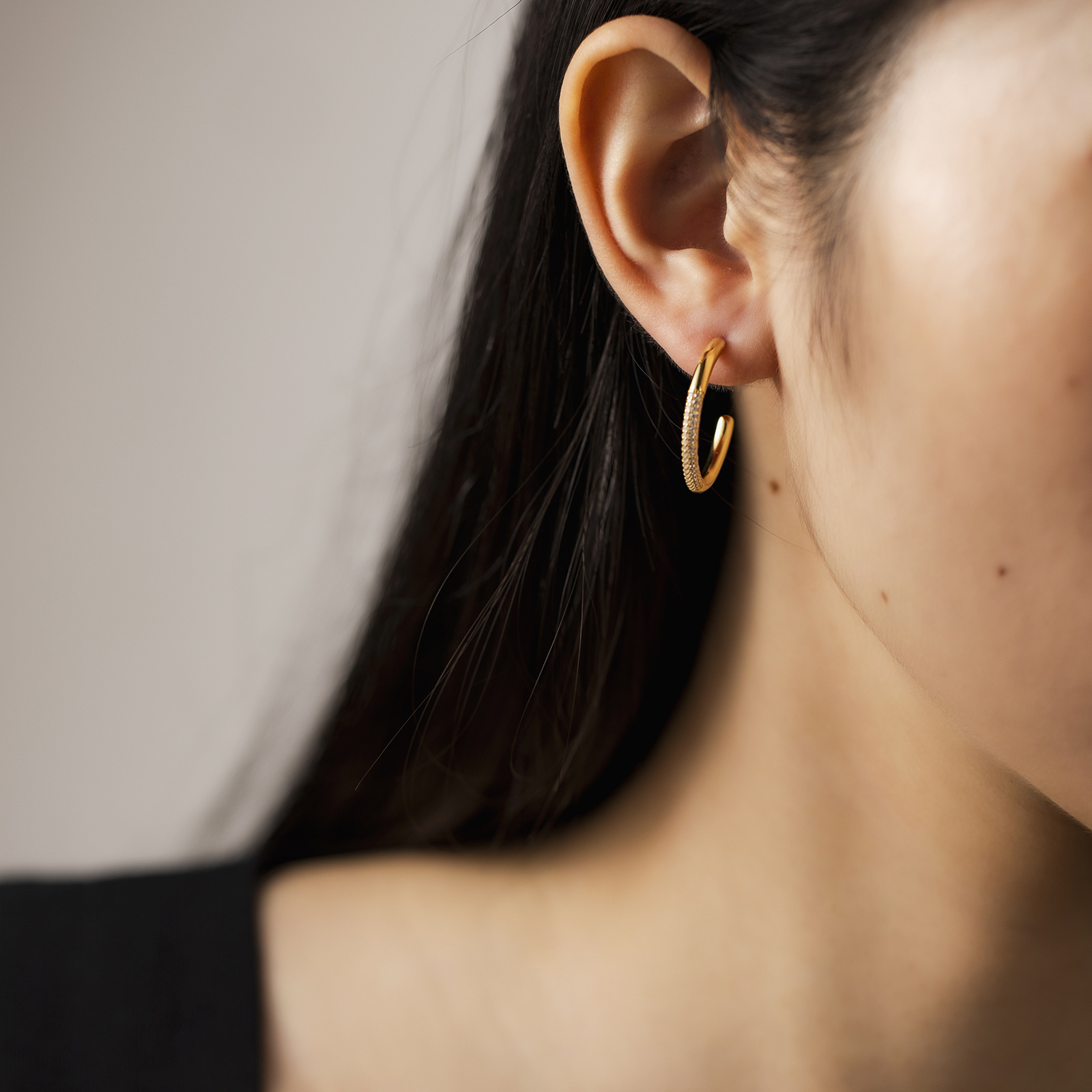 Retro Simple All-match Sterling Silver Rhinestone Earrings