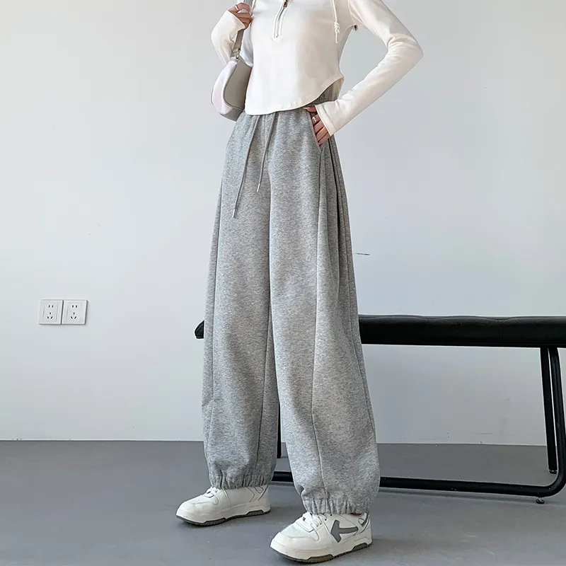 Leisure Sports Pants Female Loose Tappered - Gray