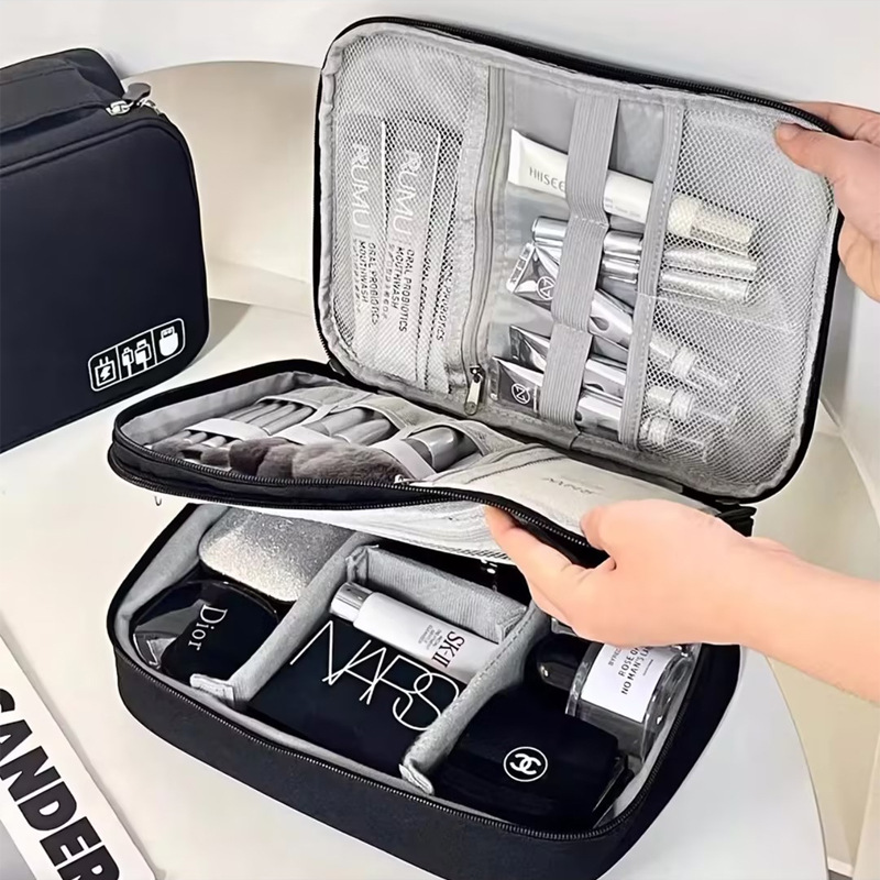 Three-layer Cable Organizer Bag Multi-functional And Waterproof Oxford Fabric