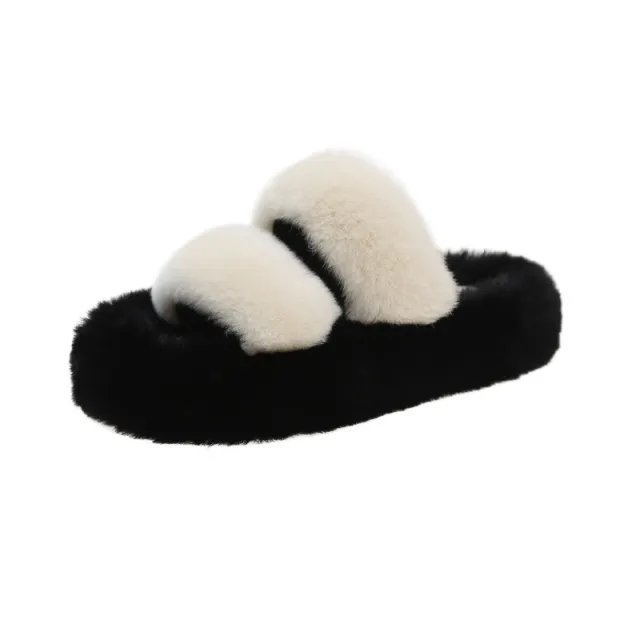 Platform Slippers Women's Comfortable Fashion Parallel Bars Panda 40 - Shop at LoveMi