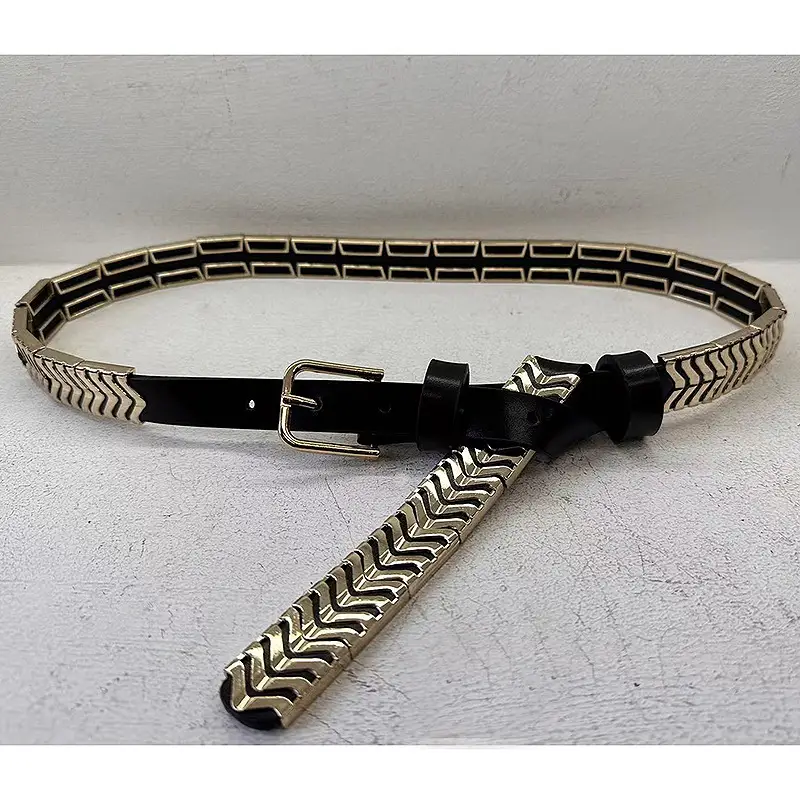 Personalized Metal And Genuine Leather Belt Versatile For Women