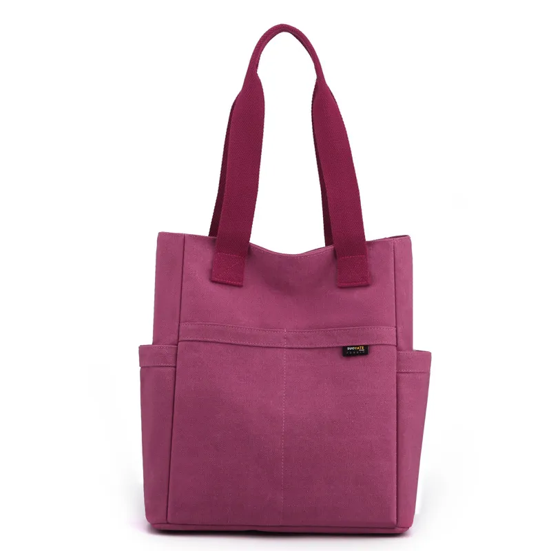 Casual Portable Summer New Shoulder Bag Canvas Bag For Women - Rose