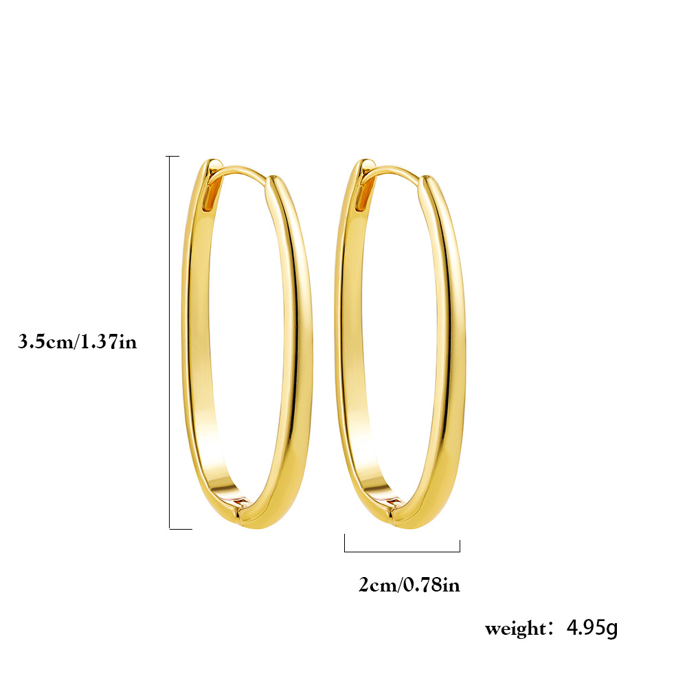 18K Gold Retro Minimalist Earrings Geometric Twist Circle Layered Light-Luxury Hoops