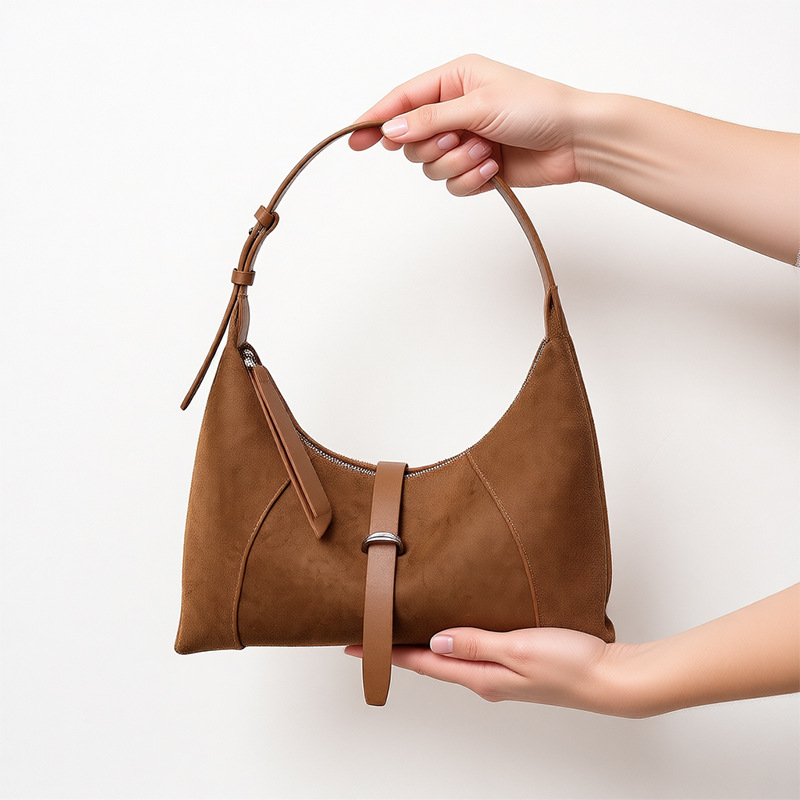 Korean-style Womens Commuter Shoulder Bag With A Textured Cross-body Design