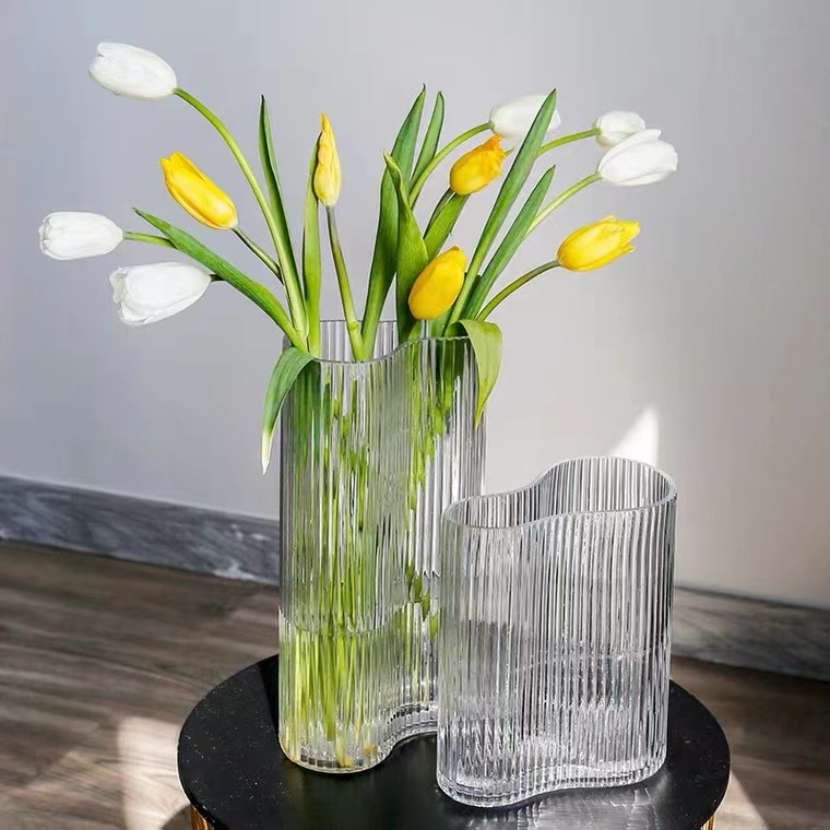 Striped Glass Decorative Vase, picture 3 of 11
