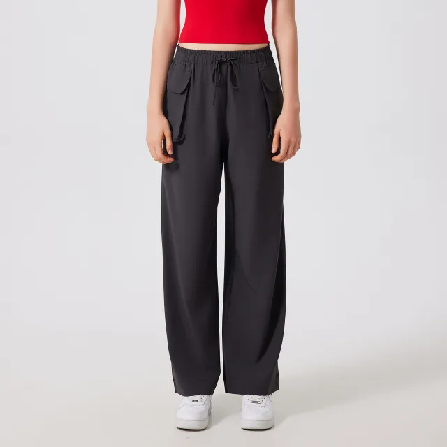 Women's Lightweight Quick drying Fitness Yoga Pants Double Pocket Straight Cargo Casual Pants Tobacco Brown - Shop at LoveMi