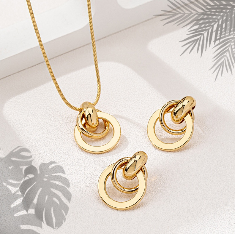 Gold-Tone Necklace and Earrings Set, picture 2 of 5