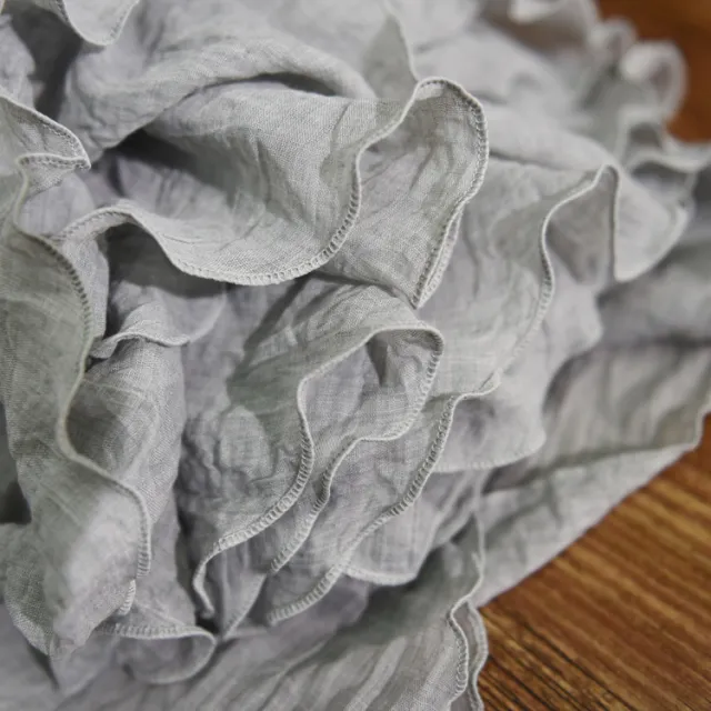 Plus Size Mori Girl Linen A Line Skirt Pleated Light Gray - Shop at LoveMi