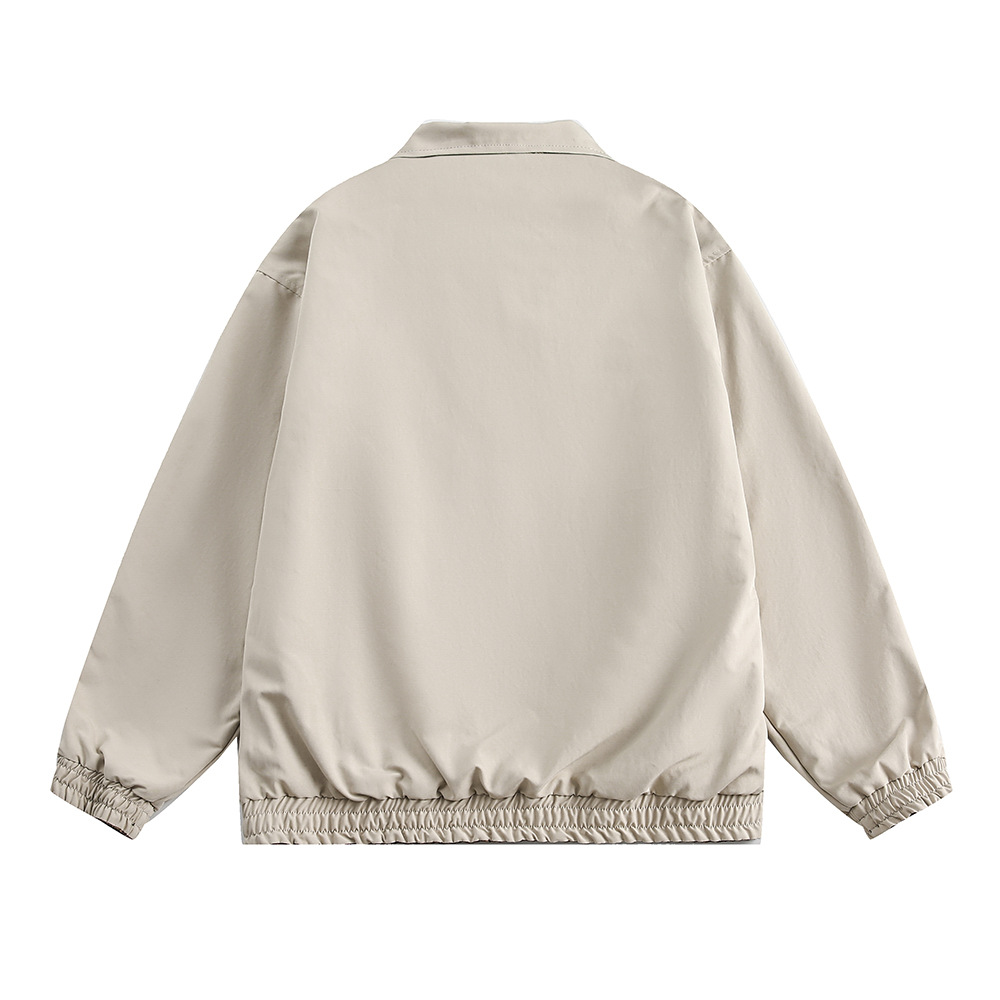 Checkered Long Sleeved Lapel Jacket Baseball Jersey